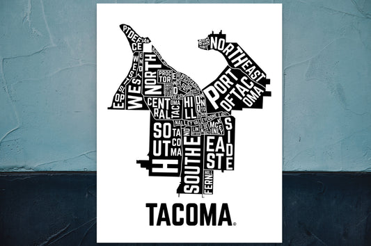 All of Tacoma (No Neighborhood Highlighted) - Fine Art Print